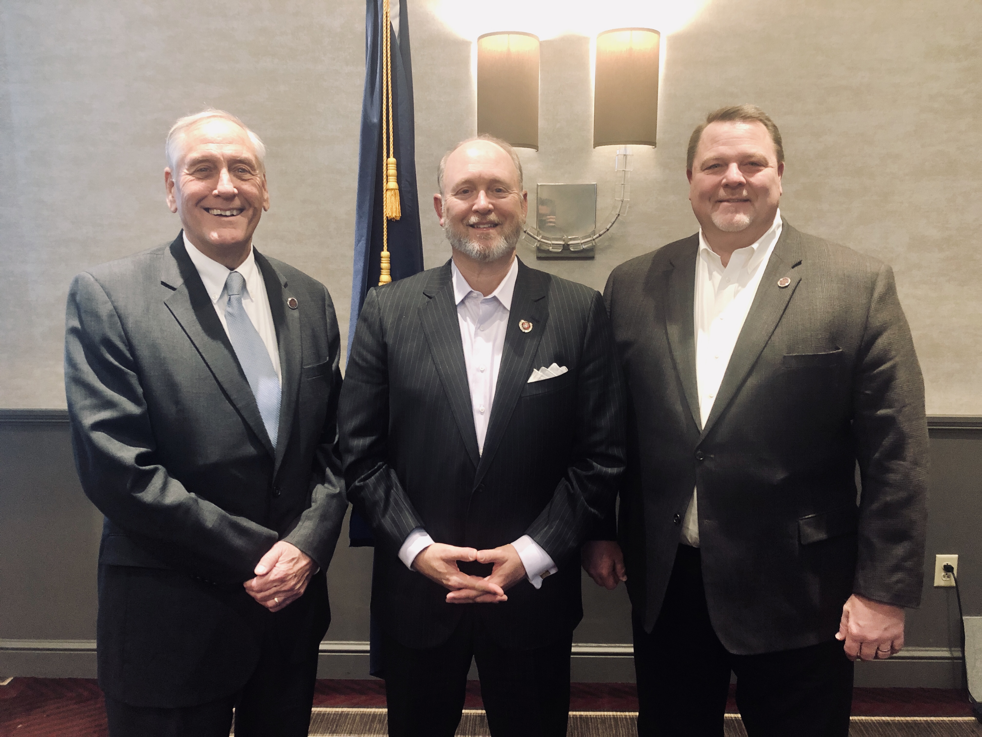 (R-L): Retiring Virginia Senator and Chair of the Transportation Committee Charles W. “Bill” Carrico Sr. (also our Senior Field Rep for Southwest Virginia), VADA President &amp; CEO Don Hall, and incoming Senate Transportation Chair David W. Marsden at today’s VADA Board of Directors meeting. 