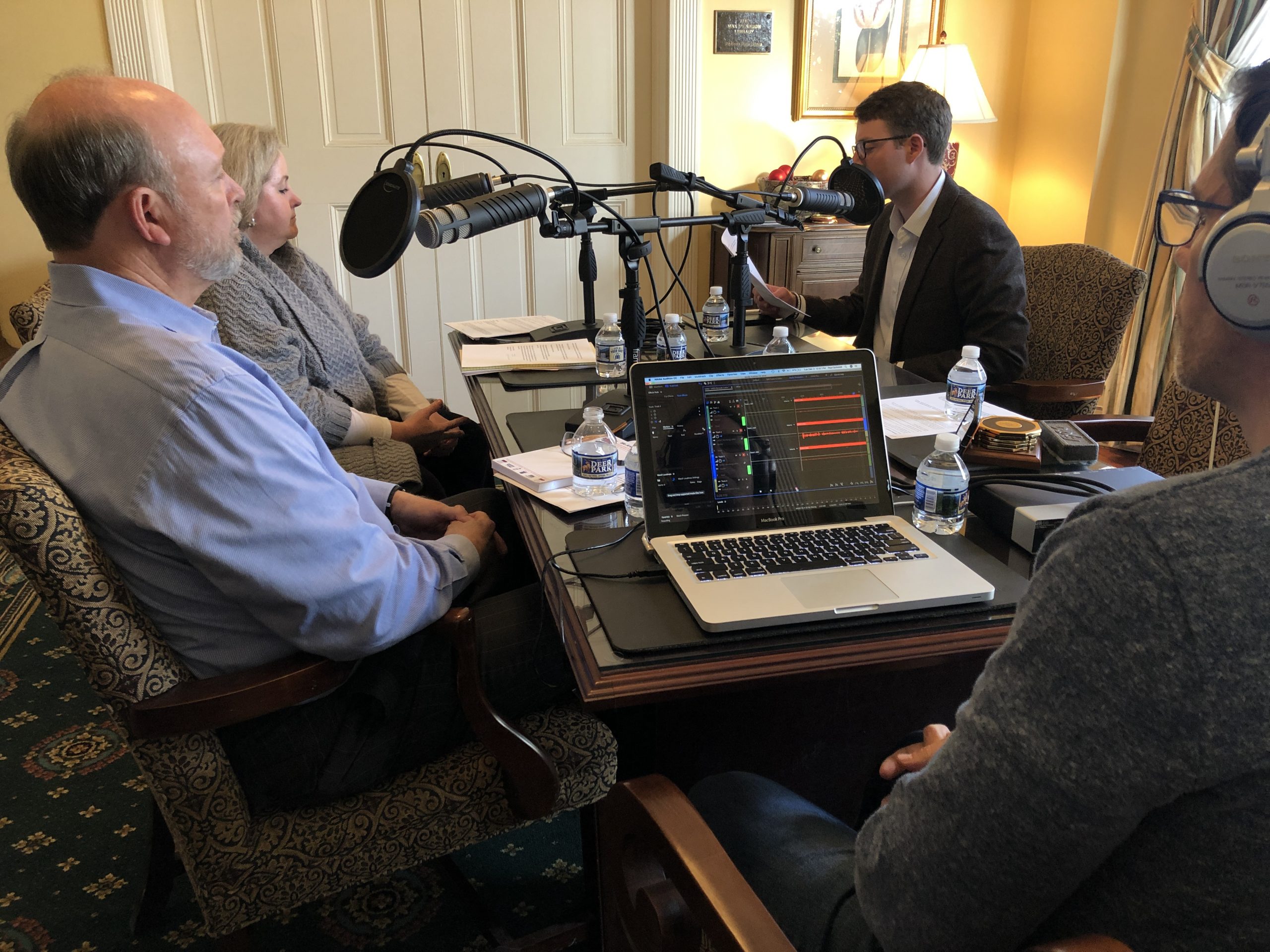 Don, Anne, and Tommy record our first podcast show at VADA HQ.