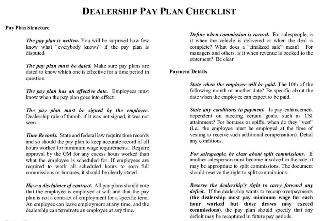 dealerpaychecklist